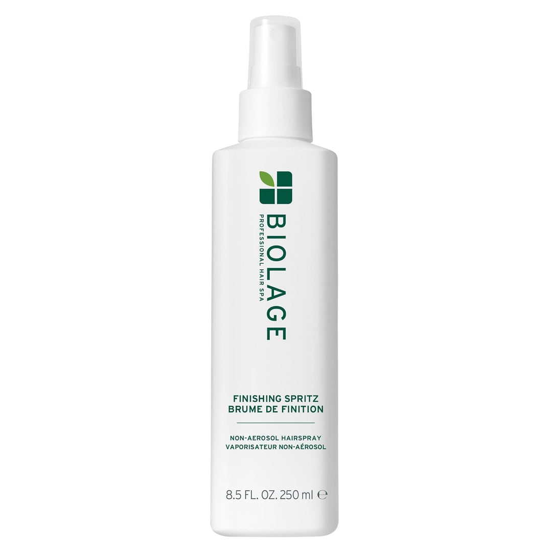 BIOLAGE hair spray bottle on a white background