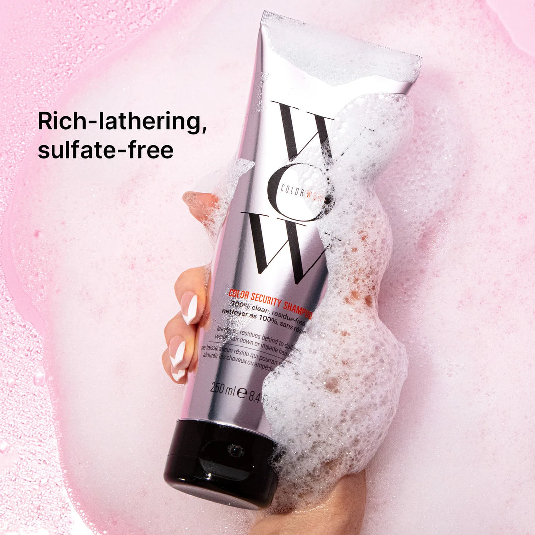 Color Wow Color Security Shampoo image of lather and sulfate free