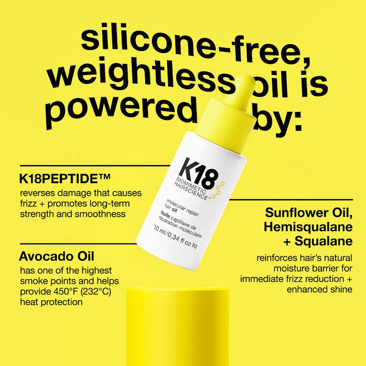 K18 Biomimetic Hairscience Mini Molecular Repair Hair Oil ingredients