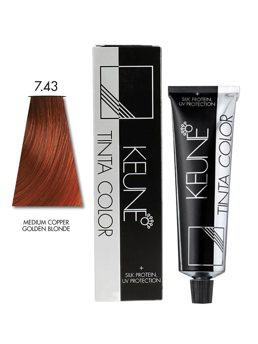 Keune Tinta Permanent Hair Color image of 7.43 medium copper golden blonde