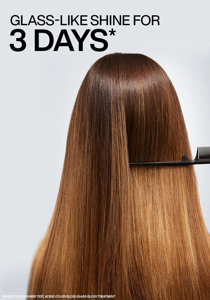 Redken Acidic Color Gloss Activated Glass Gloss Treatment image of glass like shine for 3 days