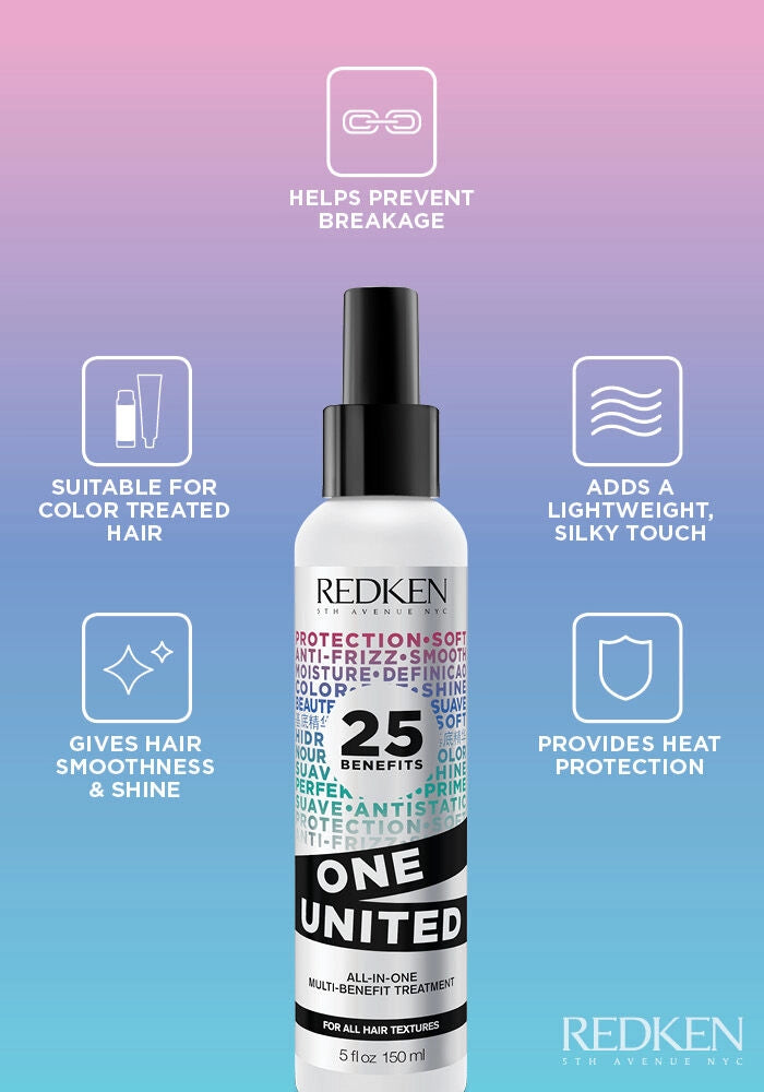Redken One United All in One Multi-Benefit Treatment image of product benefits