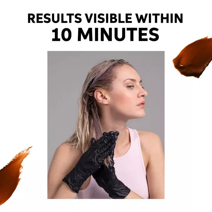 Wella Color Fresh Mask image of model applying Wella color fresh mask and time of 10 min