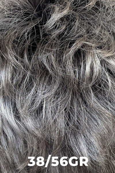 38/56GR | Silver White highlighted with Light Gray and Light Brown and Off Black roots