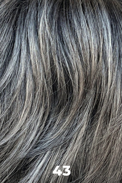 43 | Grey w/ 40% Dark Brown on top gradually darkening to Off Black mixed with 15% Medium Brown and 10% Gray on the nape