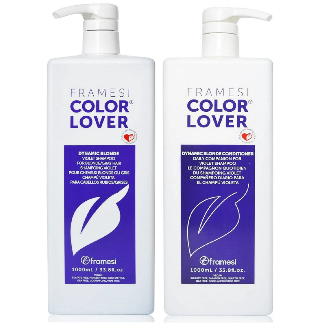 Framesi Color Lover Dynamic Blonde Violet Shampoo and Conditioner Duo Deal 33.8 oz set