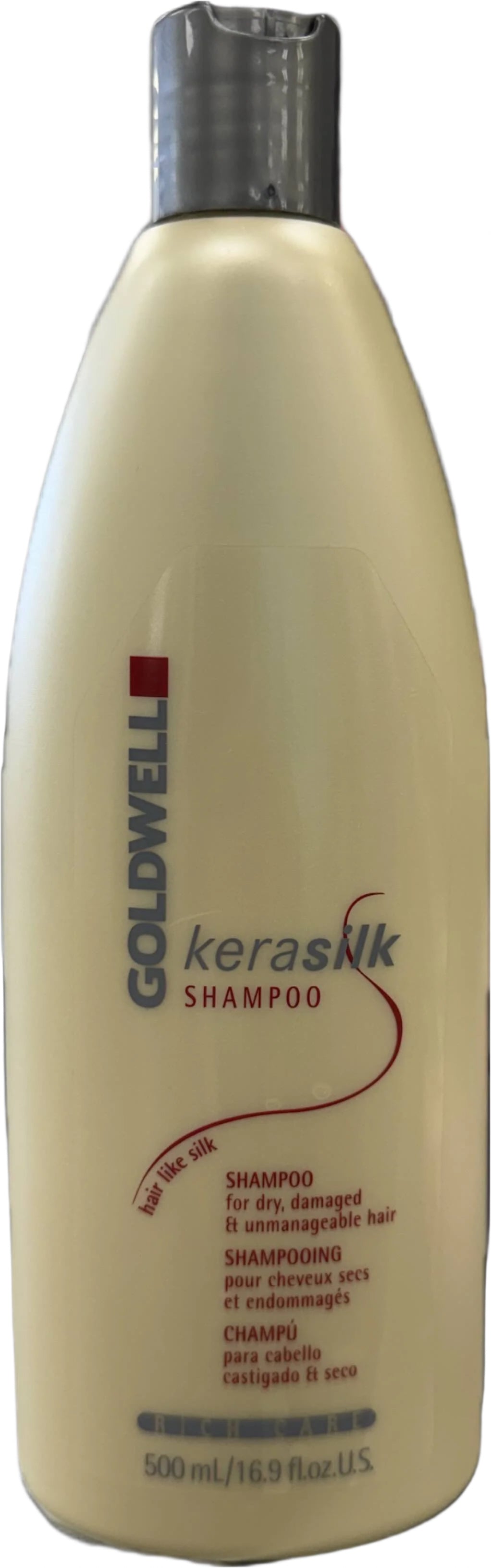 Goldwell Kerasilk shampoo bottle on a white background