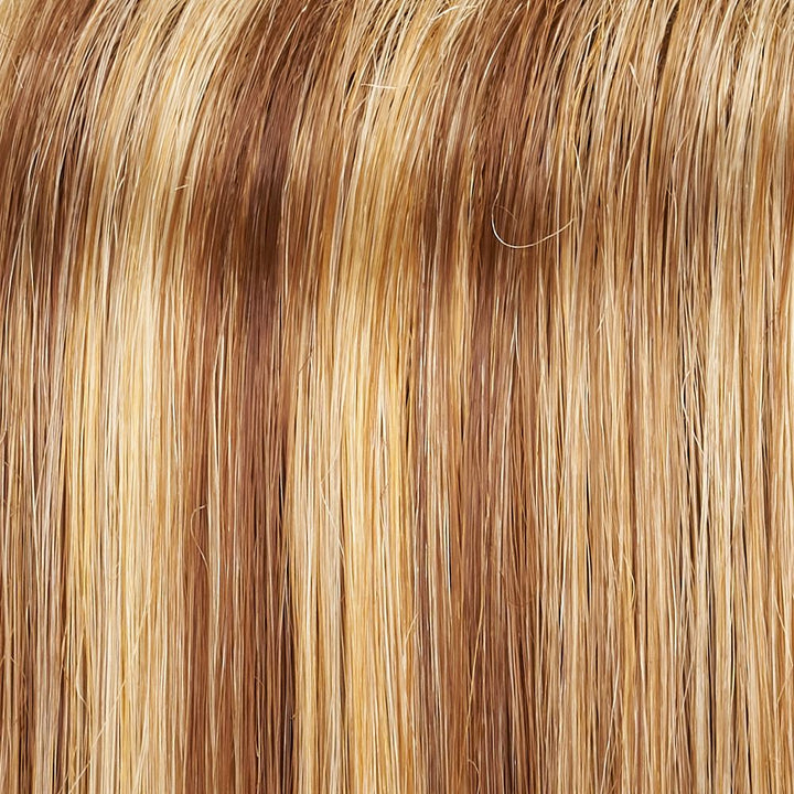 14/26 (Pralines N' Cream) | Med Natural Gold Brown & Lt Red-Gold Blonde Blend w/ Pale Natural Blonde Highlights