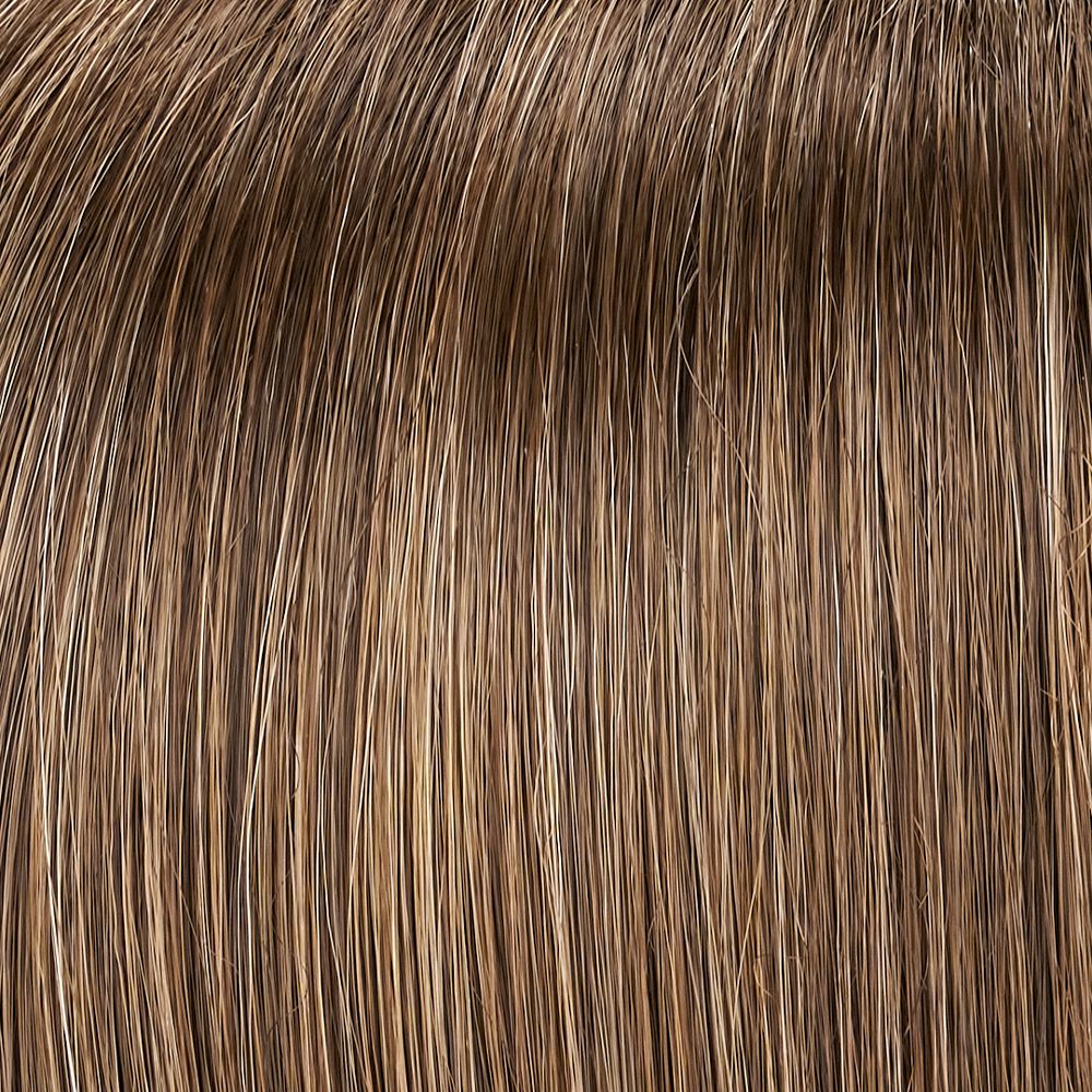 8RH14 (Mousse Cake) | Medium brown with 33% medium natural blonde highlights.