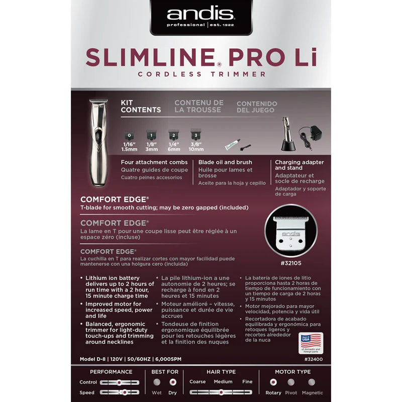 Andis Professional Slimline Pro Li back box image