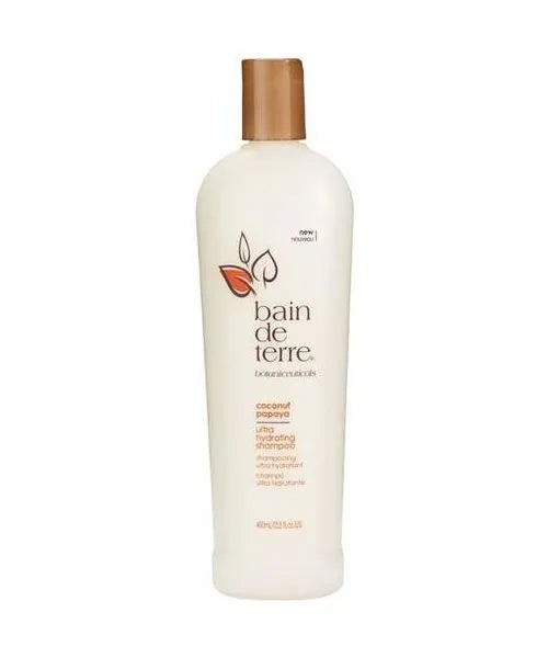 Bain De Terre Coconut Papaya Ultra Hydrating Shampoo image of 13.5 oz bottle