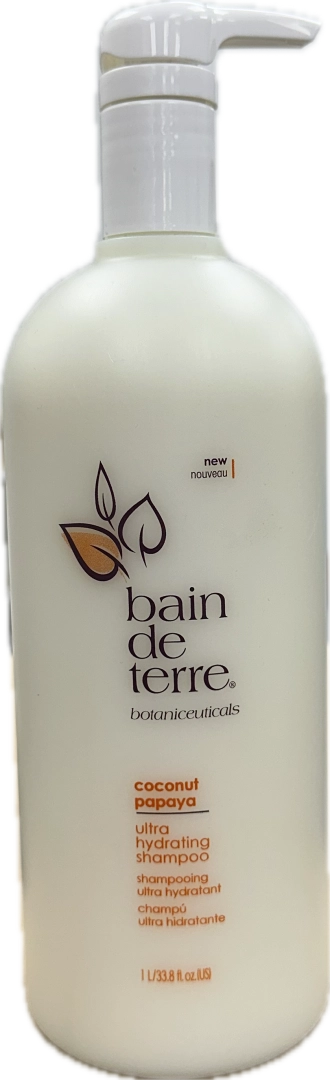 Bain De Terre Coconut Papaya Ultra Hydrating Shampoo image of 33.8 oz bottle