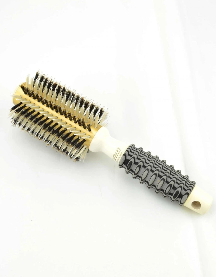 Beautee Sense Alternating Natural Boar and Bristle Round Brush #2 2 3/4 inch