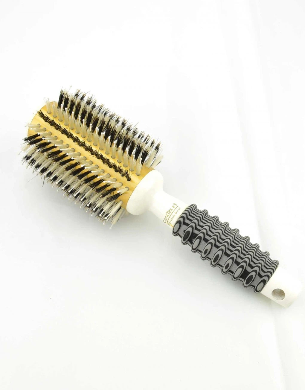 Beautee Sense Alternating Natural Boar and Bristle Round Brush #3 3 inich