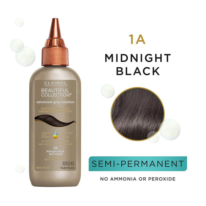 Clairol Professional Beauty Collection Semi-Permanent Moisturizing Color Advanced Gray Solution black 1a