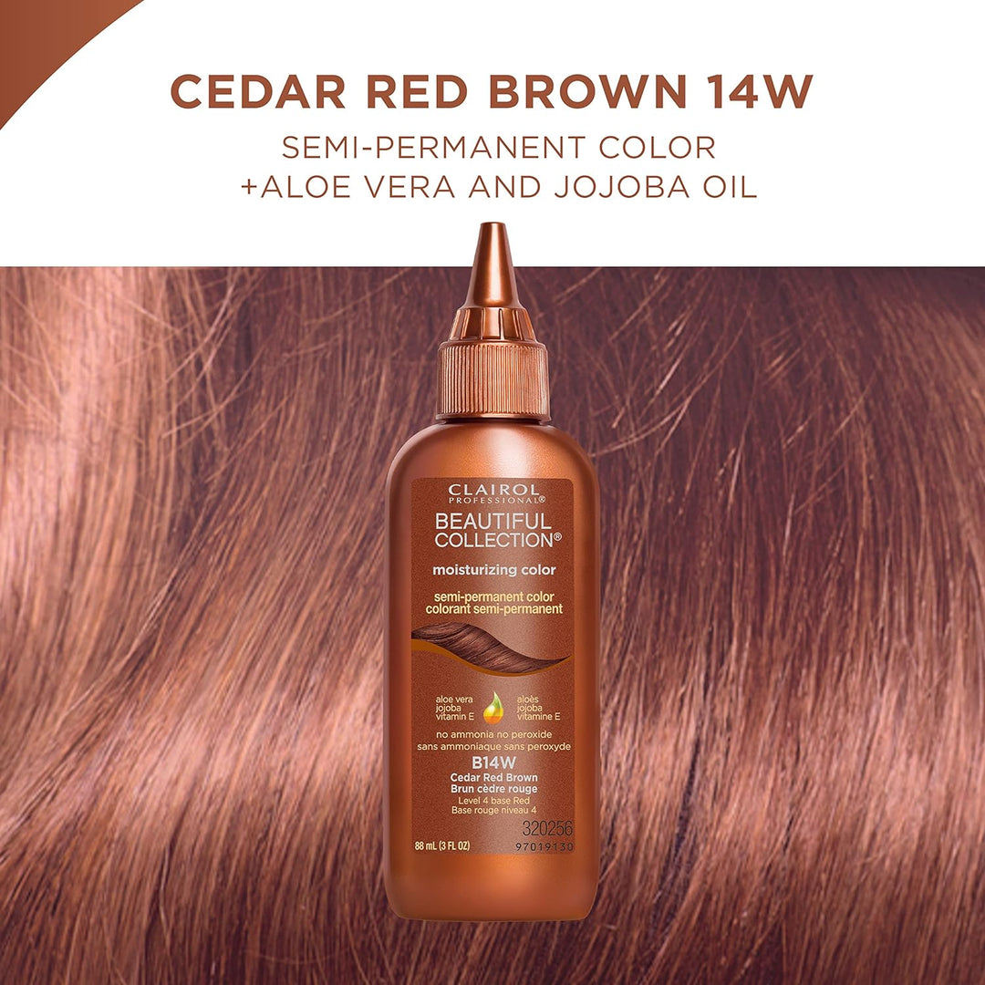 Clairol Professional Beauty Collection Semi-Permanent Moisturizing Color cedar red brown b14w