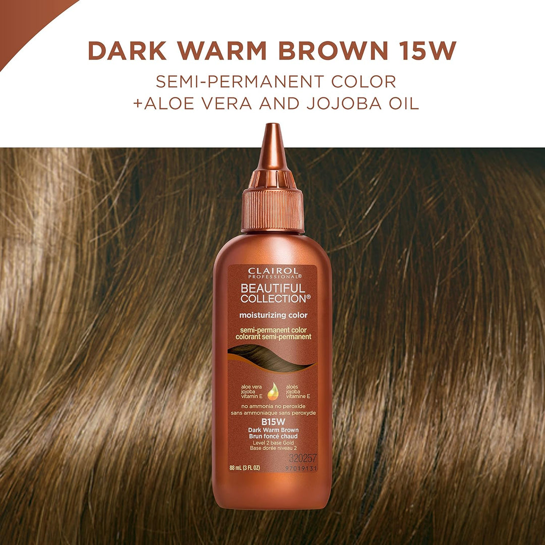Clairol Professional Beauty Collection Semi-Permanent Moisturizing Color dark warm brown b15w