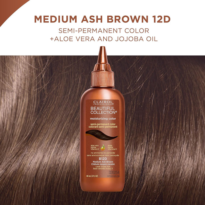 Clairol Professional Beauty Collection Semi-Permanent Moisturizing Color medium ash brown b12d