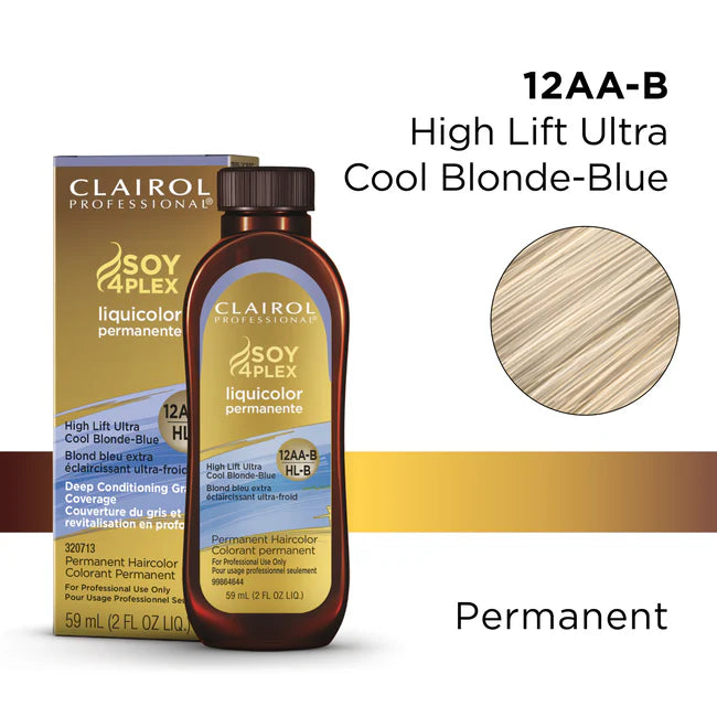Clairol Professional Soy4Plex Liquicolor Permanent Hair Color 12aa-b high lift ultra cool blonde bllue