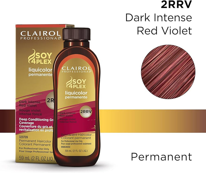 Clairol Professional Soy4Plex Liquicolor Permanent Hair Color 2rrv dark intense red violet