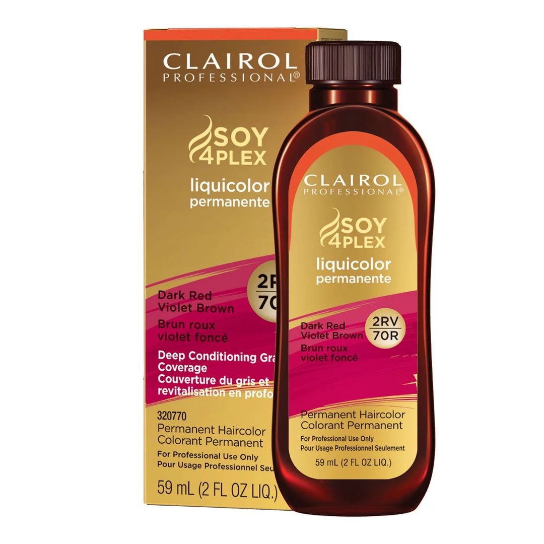 Clairol Professional Soy4Plex Liquicolor Permanent Hair Color 2rv dark red violet brown