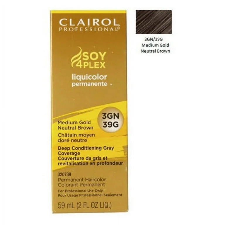 Clairol Professional Soy4Plex Liquicolor Permanent Hair Color 3gn medium gold neutral brown