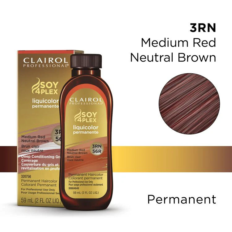 Clairol Professional Soy4Plex Liquicolor Permanent Hair Color 3rn medium red neutral brown