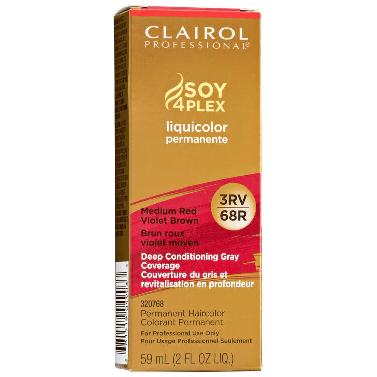 Clairol Professional Soy4Plex Liquicolor Permanent Hair Color 3rv medium red violet brown