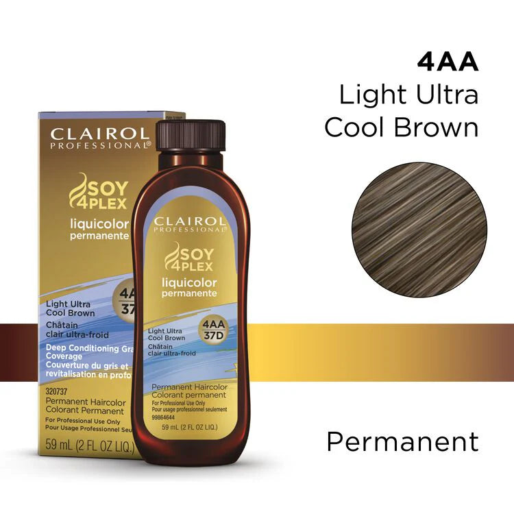 Clairol Professional Soy4Plex Liquicolor Permanent Hair Color 4aa light ultra cool brown