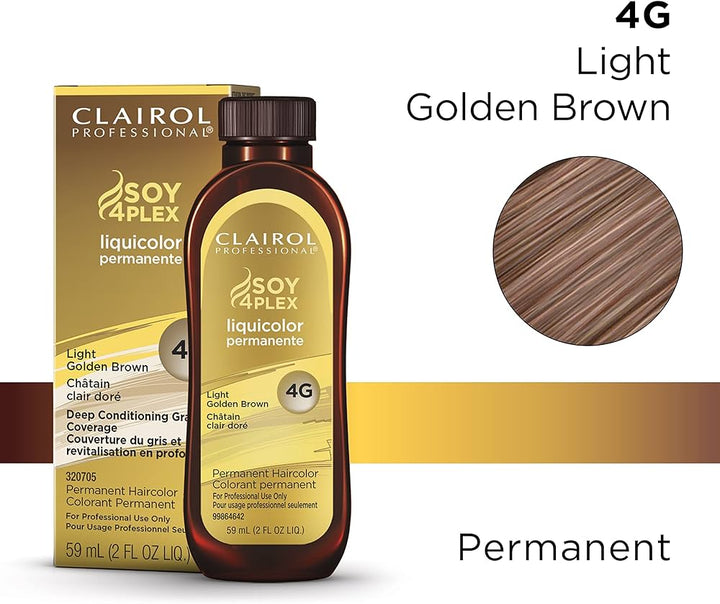 Clairol Professional Soy4Plex Liquicolor Permanent Hair Color 4g light golden brown
