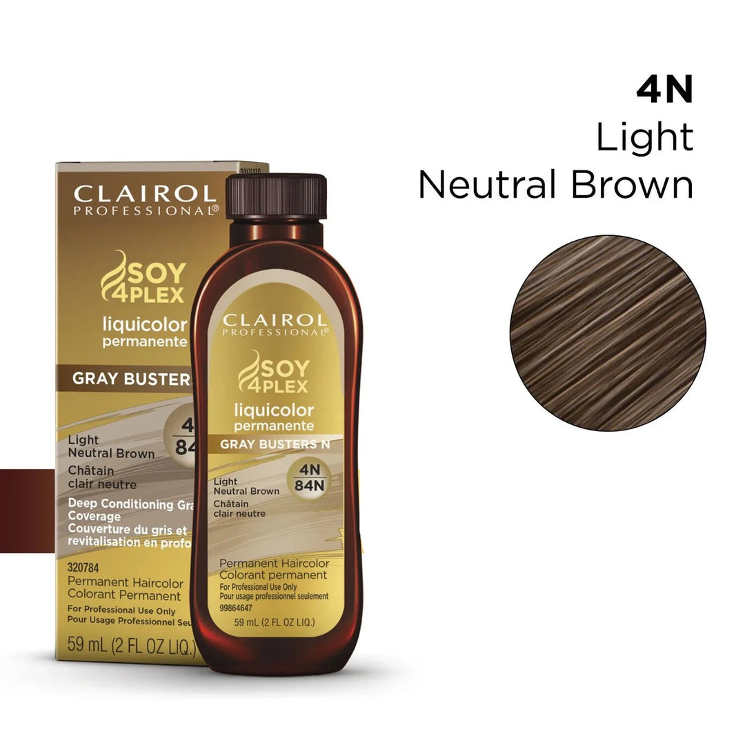 Clairol Professional Soy4Plex Liquicolor Permanent Hair Color image of 4n light neutral brown
