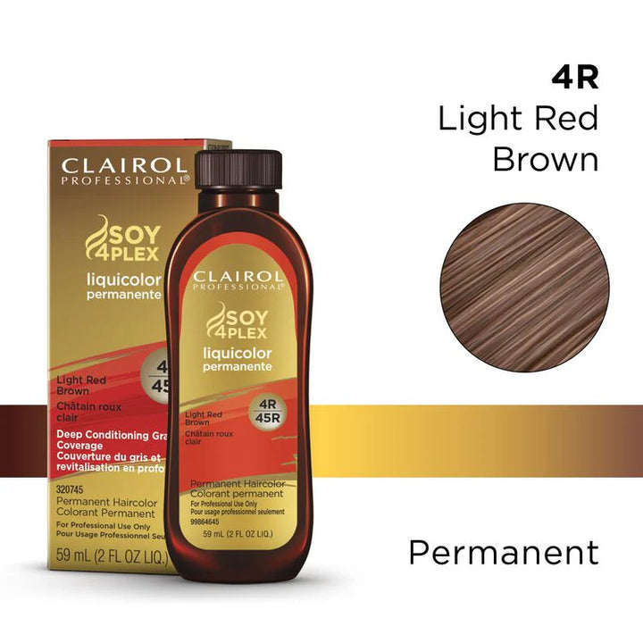 Clairol Professional Soy4Plex Liquicolor Permanent Hair Color 4r light red brown
