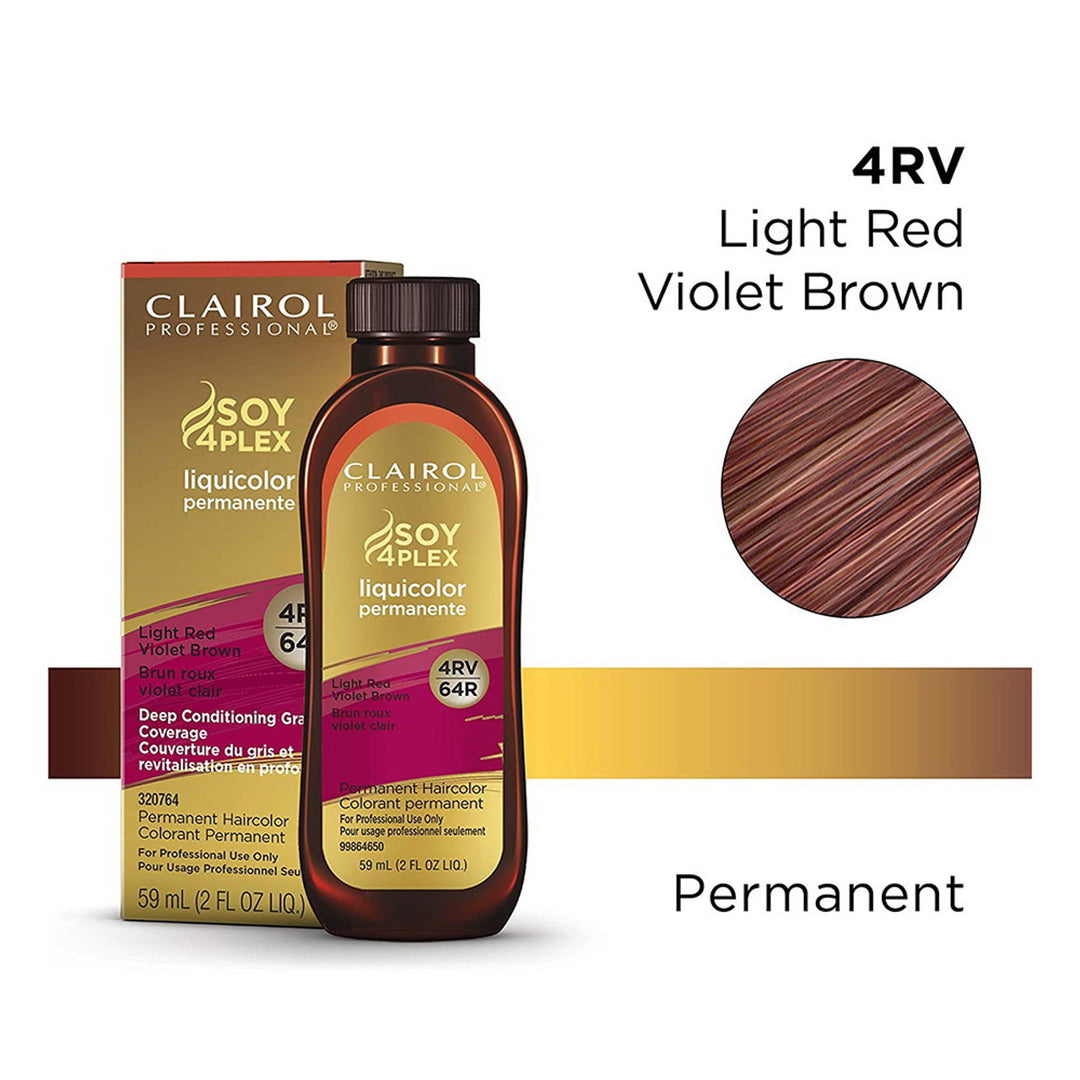 Clairol Professional Soy4Plex Liquicolor Permanent Hair Color 4rv light red violet brown