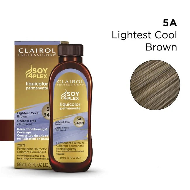Clairol Professional Soy4Plex Liquicolor Permanent Hair Color5a lightest cool brown