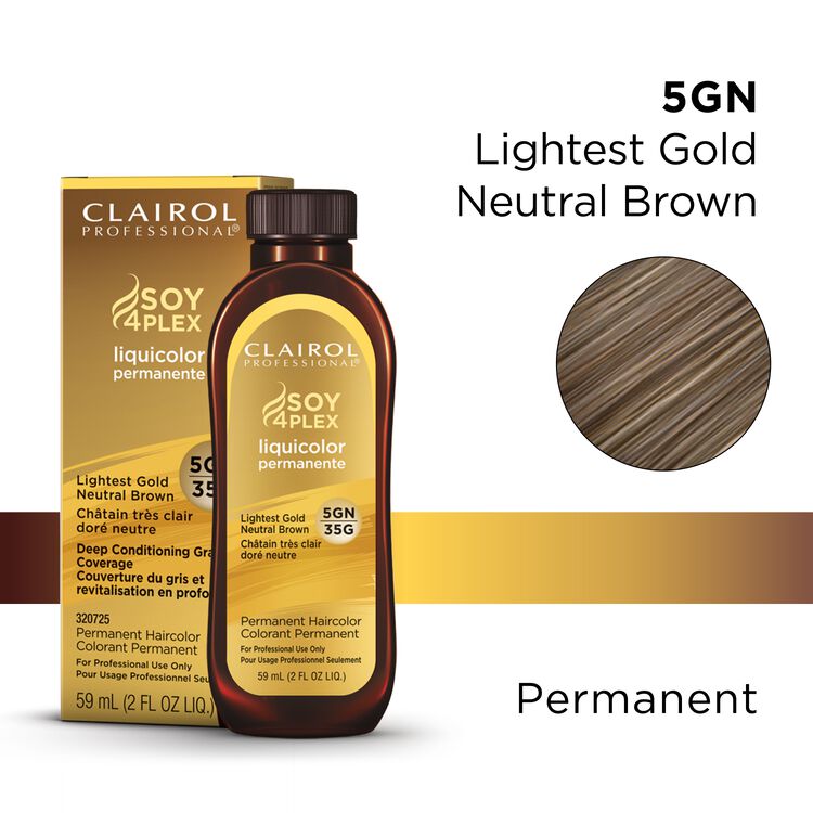 Clairol Professional Soy4Plex Liquicolor Permanent Hair Color 5gn lightest gold neutral brown