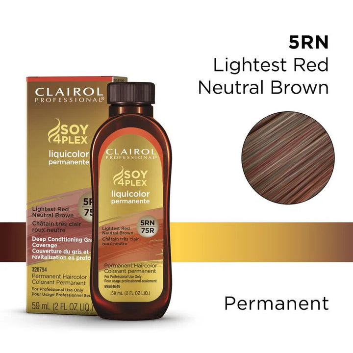 Clairol Professional Soy4Plex Liquicolor Permanent Hair Color 5rn lightest red neutral brown