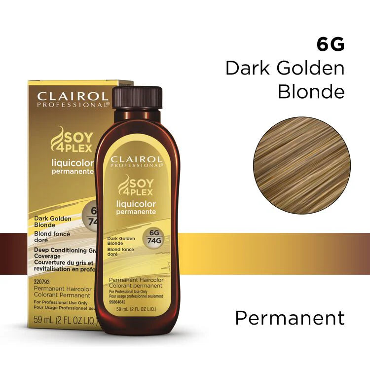 Clairol Professional Soy4Plex Liquicolor Permanent Hair Color 6g dark golden blonde