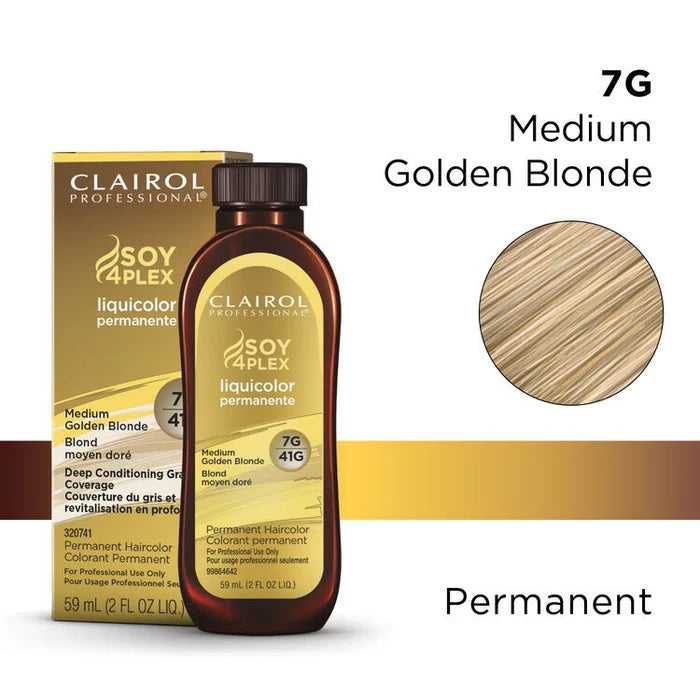 Clairol Professional Soy4Plex Liquicolor Permanent Hair Color 7g medium golden blonde