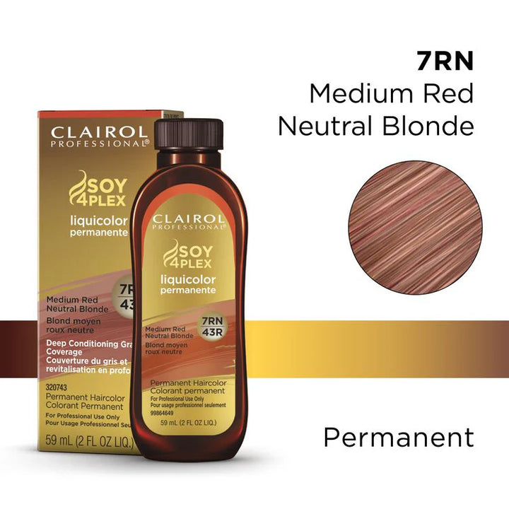 Clairol Professional Soy4Plex Liquicolor Permanent Hair Color 7rn medium red neutral blonde