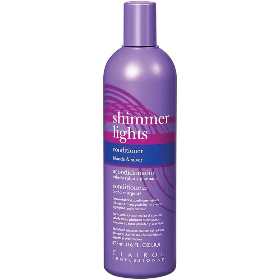 Clairol Professional Shimmer Lights Blonde and Silver Conditioner image of 8 oz bottle