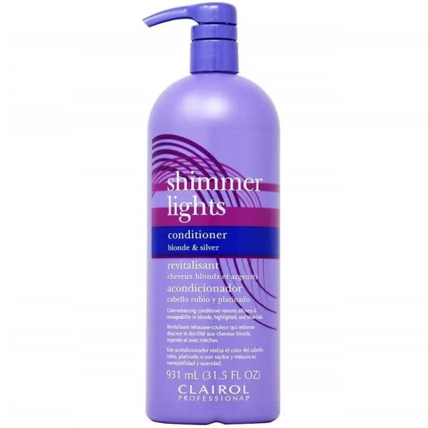 Clairol Professional Shimmer Lights Blonde and Silver Conditioner image of 31.5 oz bottle