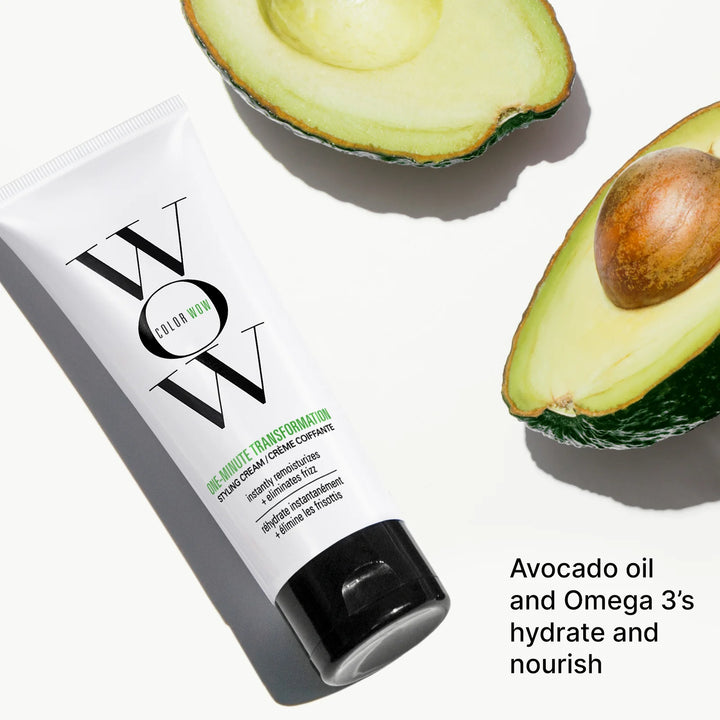 Color Wow One Minute Transformation Styling Cream image of natural ingredients of avocado oil