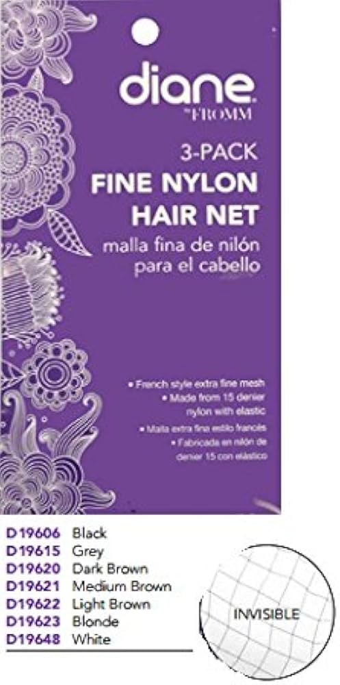 Diane Fine Nylon Hair Net 3-Pack