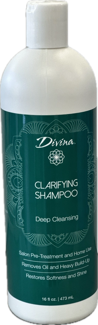 Divina Clarifying Shampoo deep cleansing image of 16 oz bottle