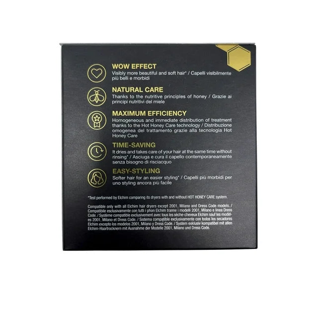 Elchim Hot Honey Care Starter Kit back image with product benefits