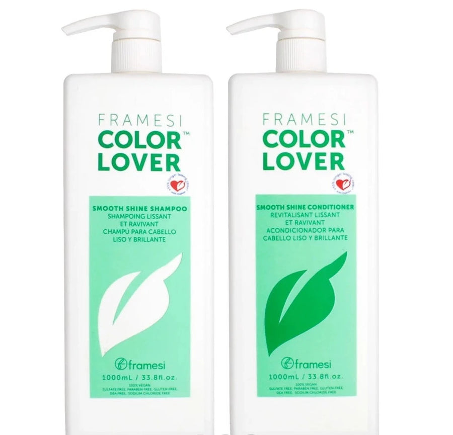 FRAMESI Color Lover Smooth Shine Shampoo & Conditioner Liter Duo Deal image of 33.8 oz shampoo and 33.8 oz conditioner
