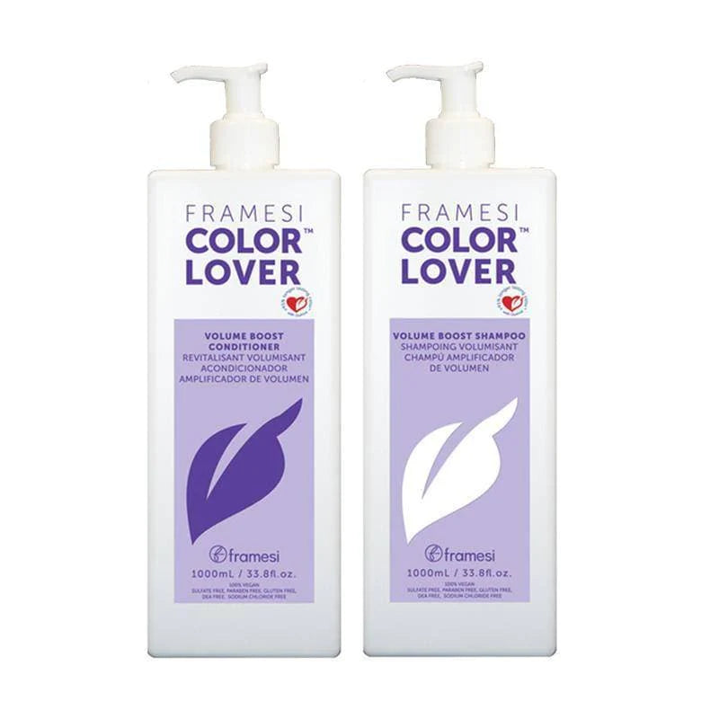 Framesi Color Lover Volume Boost Shampoo & Conditioner Liter Duo Deal image of 33.8 oz bottle of shampoo and conditioner