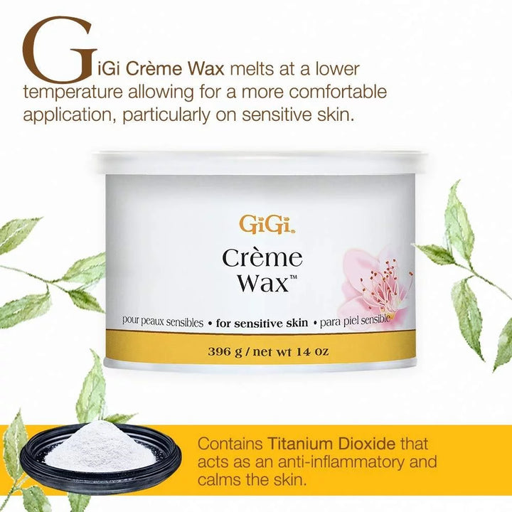 GiGi Crème Wax image of features and benefits