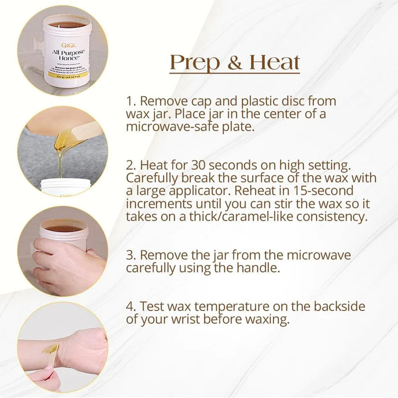 GiGi Microwave Hair Removal Wax image of prep instructions
