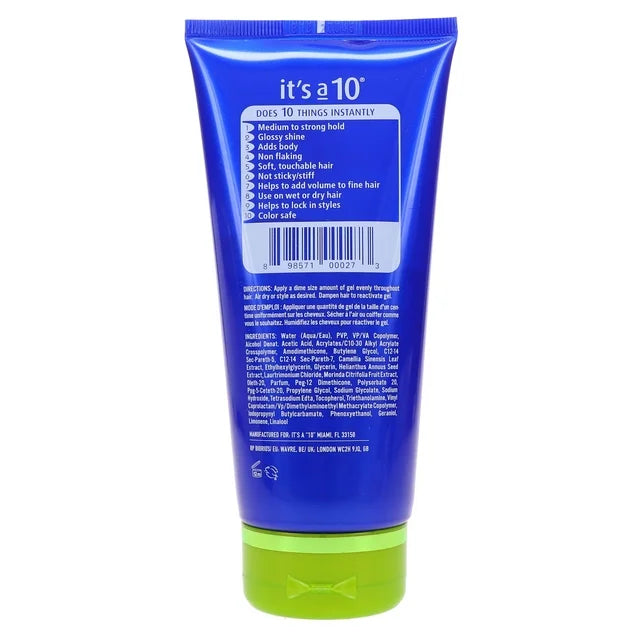 It's a 10 Miracle Firm Hold Gel 5 oz bottle back image